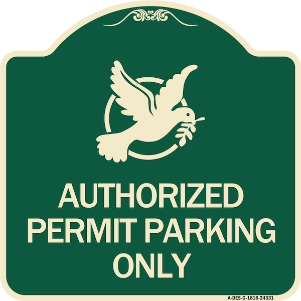 Signmission Authorized Church Parking W/ Graphic Heavy-Gauge Aluminum Sign, 18" x 18", G-1818-24331 A-DES-G-1818-24331 - main